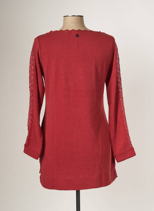 Pull tunique rouge MALOKA pour femme