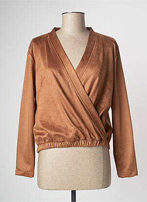Top stretch manches longues marron PAUL BRIAL femme