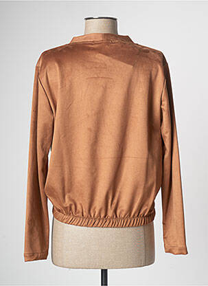 Top stretch manches longues marron PAUL BRIAL femme