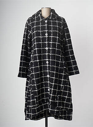 Manteau long coupe droite sans capuche noir G!OZE femme