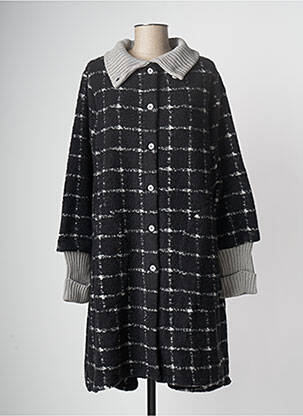 Manteau long coupe droite sans capuche noir G!OZE femme