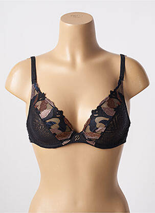Soutien-gorge effet matière satinée haut soutien-gorge emboitant noir CHANTELLE femme