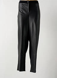 Pantalon droit fermeture zippée sous rabat boutonné noir JEAN DELFIN femme