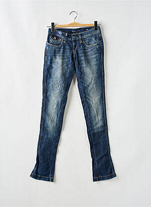 Jeans coupe slim effet usé délavé taille basse bleu MISS SIXTY femme
