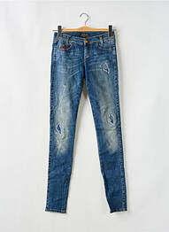 Jeans skinny effet usé délavé taille basse bleu KILLAH femme
