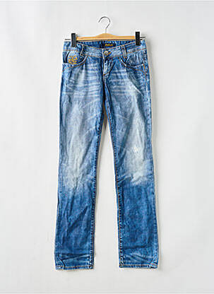Jeans coupe droite stretch taille basse bleu KILLAH femme