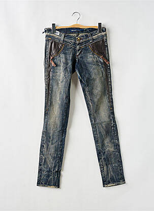 Jeans coupe slim effet usé délavé taille basse bleu MISS SIXTY femme