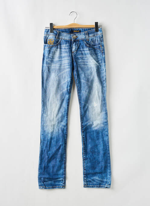 Jeans coupe droite stretch taille basse bleu KILLAH femme