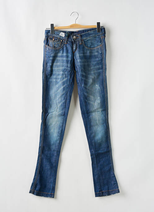 Jeans skinny effet usé délavé taille basse bleu MISS SIXTY femme