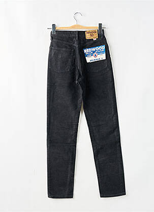 Pantalon droit fermeture zippée sous rabat boutonné noir REDWOOD femme