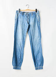 Pantalon droit fermeture zippée sous rabat boutonné bleu MISS SIXTY femme