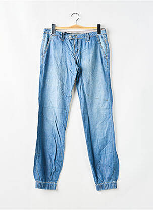 Pantalon droit fermeture zippée sous rabat boutonné bleu MISS SIXTY femme