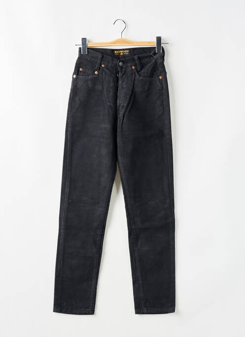 Pantalon droit fermeture zippée sous rabat boutonné noir REDWOOD femme