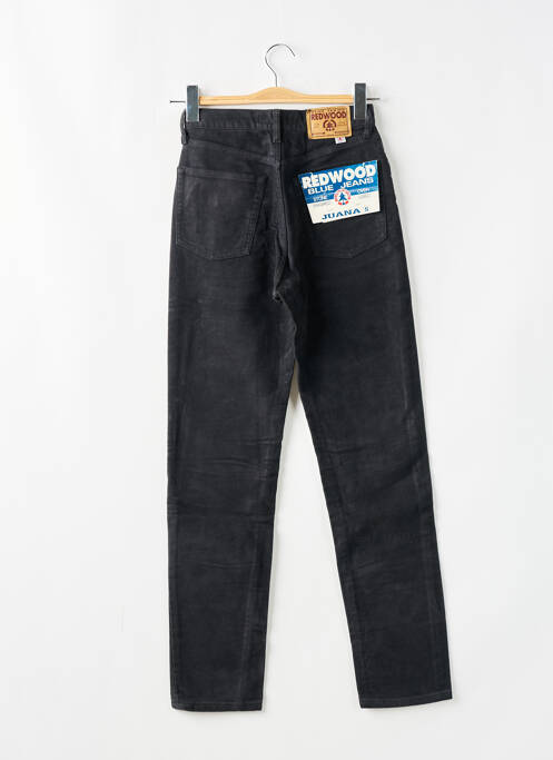 Pantalon droit fermeture zippée sous rabat boutonné noir REDWOOD femme