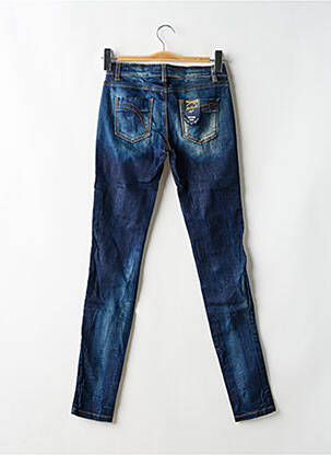 Jeans coupe slim effet usé délavé taille basse bleu KILLAH femme