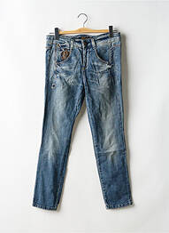 Jeans coupe slim effet usé délavé taille basse bleu KILLAH femme