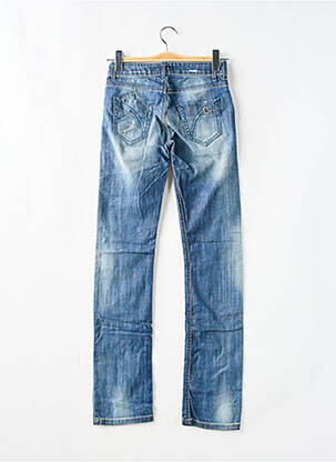 Jeans coupe droite effet usé délavé taille basse bleu KILLAH femme