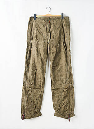 Pantalon droit tissage popeline taille normale vert TEDDY SMITH femme