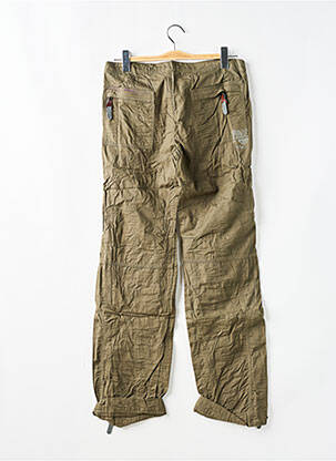 Pantalon droit tissage popeline taille normale vert TEDDY SMITH femme