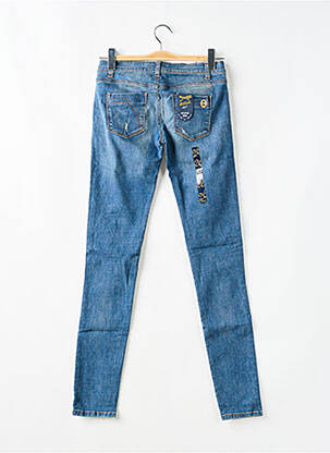 Jeans coupe slim effet usé délavé taille basse bleu KILLAH femme