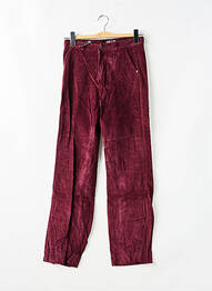 Pantalon droit fermeture zippée sous rabat boutonné taille normale violet RWD femme
