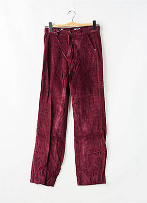 Pantalon droit fermeture zippée sous rabat boutonné taille normale violet RWD femme