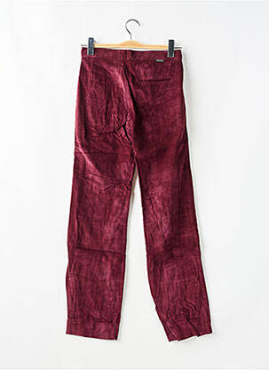 Pantalon droit fermeture zippée sous rabat boutonné taille normale violet RWD femme