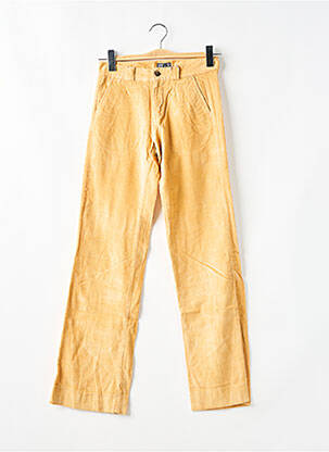 Pantalon droit fermeture zippée sous rabat boutonné taille normale jaune RWD femme