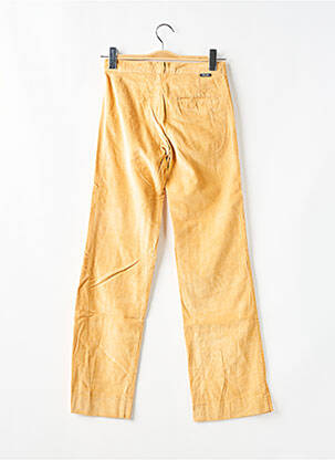 Pantalon droit fermeture zippée sous rabat boutonné taille normale jaune RWD femme