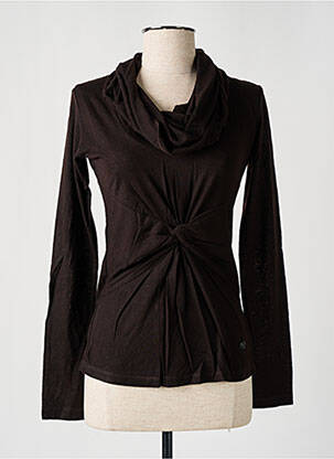 Top tissage jersey manches longues marron CERRUTI 1881 femme