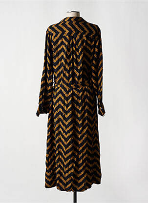 Robe mi-longue manches longues manches longues noir GARCIA femme
