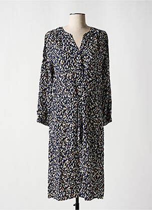 Robe mi-longue coupe fluide manches longues bleu TOM TAILOR femme