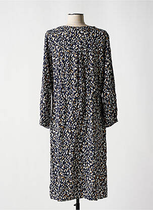 Robe mi-longue coupe fluide manches longues bleu TOM TAILOR femme