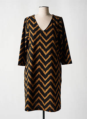 Robe mi-longue manches 3/4 manches 3/4 noir GARCIA femme