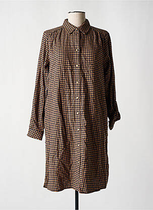 Robe mi-longue manches longues manches longues marron TOM TAILOR femme