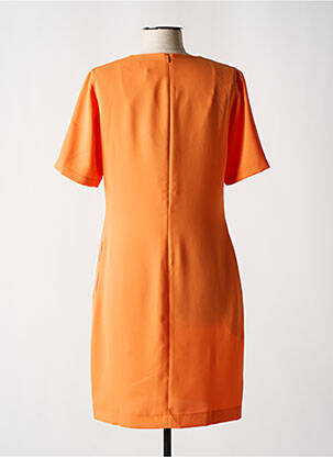 Robe courte fermeture zippée au dos manches courtes orange EVA KAYAN femme