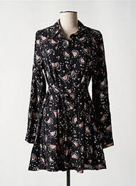 Robe courte coupe évasée manches longues noir LOLA ESPELETA femme