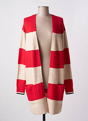 Gilet manches longues resserrée sur le bas rouge CECIL femme