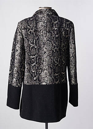 Manteau long coupe droite sans capuche noir CONCEPT K femme