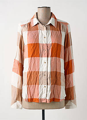 Chemisier tissage popeline manches longues orange TOM TAILOR femme