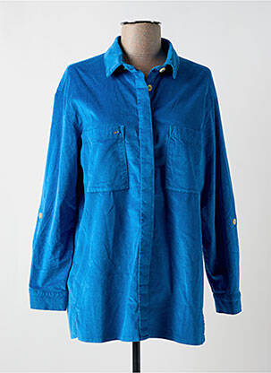 Chemisier coupe droite manches longues bleu COUTURIST femme