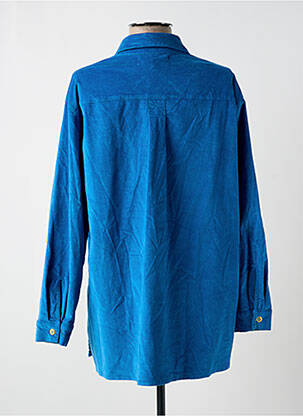 Chemisier coupe droite manches longues bleu COUTURIST femme