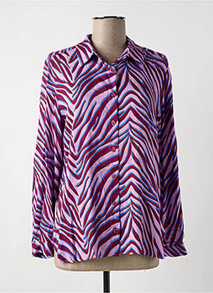 Chemisier tissage popeline manches longues violet TINTA femme