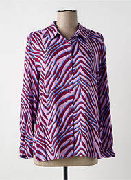 Chemisier tissage popeline manches longues violet TINTA femme