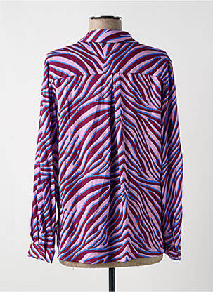 Chemisier tissage popeline manches longues violet TINTA femme