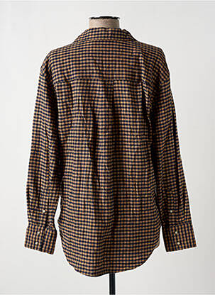 Blouse poignets boutonnés avec fente manches longues marron TOM TAILOR femme