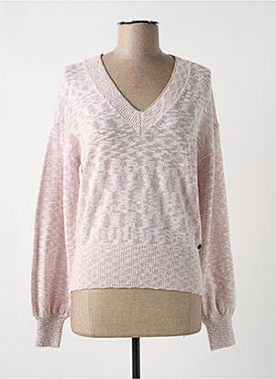 Pull col v manches longues rose GARCIA femme