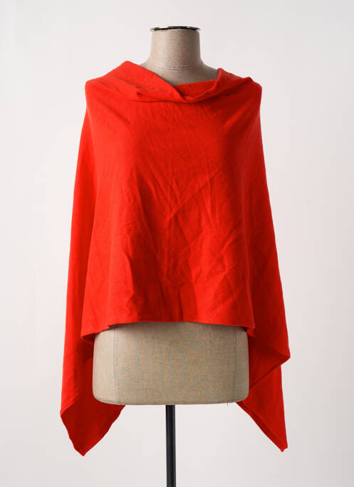 Poncho tissage lainage orange LA FIANCÉE femme