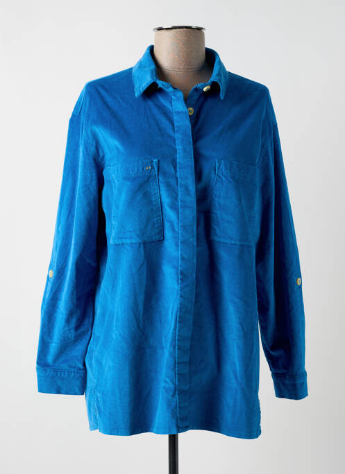 Chemisier coupe droite manches longues bleu COUTURIST femme