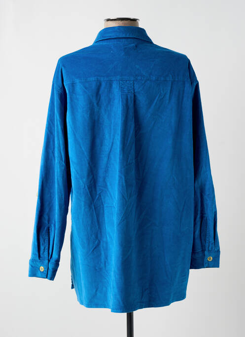 Chemisier coupe droite manches longues bleu COUTURIST femme